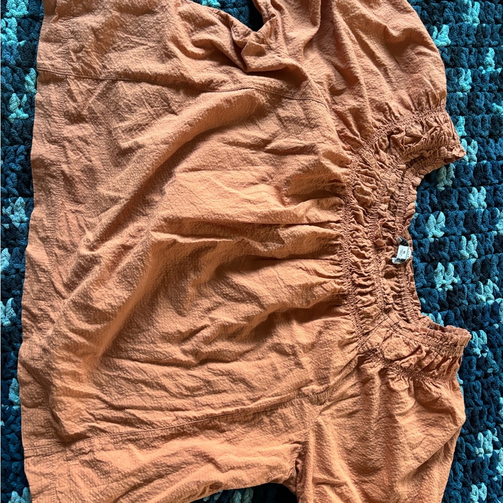 Free Assembly Terracotta Smocked Blouse